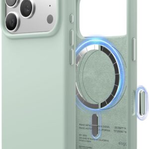 elago for iPhone 17 Case, Premium Magnetic Silicone Case, Compatible with MagSafe, Liquid Silicone Material, Protective Cover, Shockproof, Slim Phone, 6.3 inch (Mint)