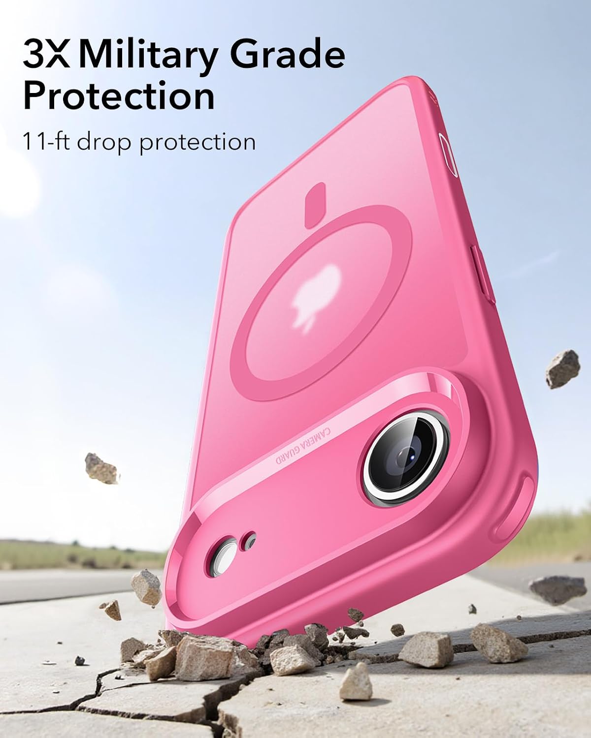 ESR for iPhone Air Case, Camera Control Cover, Compatible with MagSafe, Shockproof Military-Grade Protection, Magnetic Phone Case for iPhone Air, Classic Hybrid Case, Frosted Pink