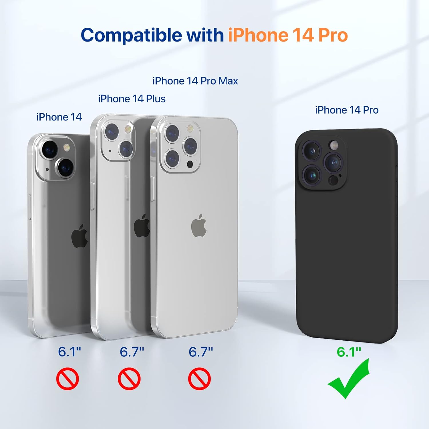 Miracase Designed for iPhone 14 Pro Case, Compatible with Magsafe, Shockproof Liquid Silicone Rubber Phone Case Cover for 14 Pro 6.1 inch, Black Magnetic