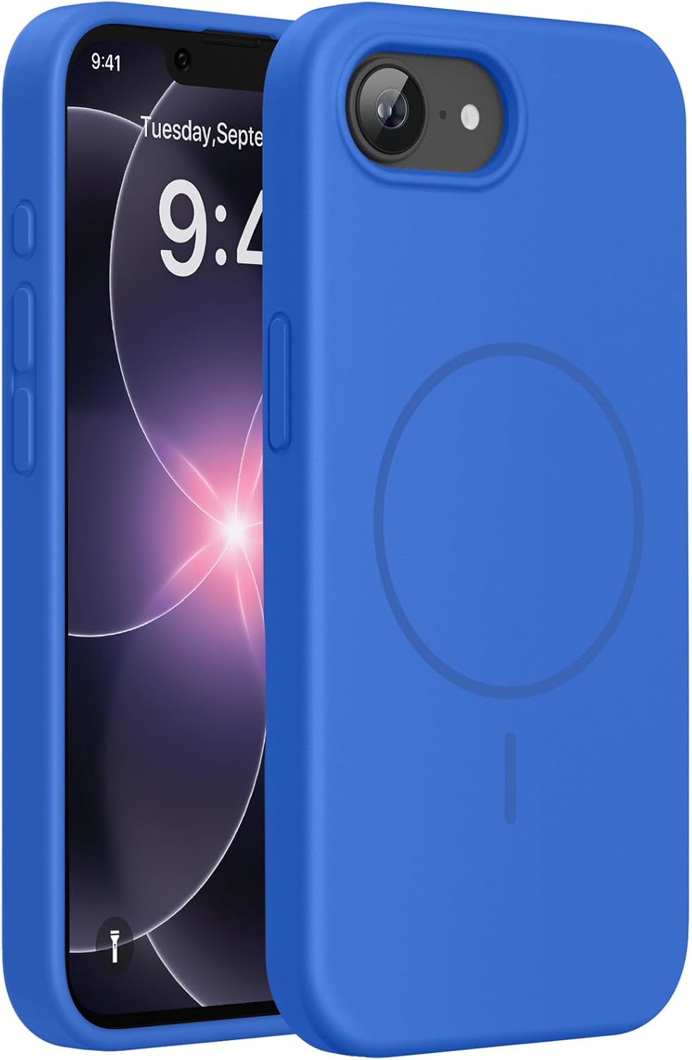 Miracase Magnetic for iPhone 17e Case & iPhone 16e Case, [Soft Anti-Scratch Microfiber Lining], Compatible with MagSafe, Silicone Shockproof Protection Phone Case for iPhone 17e/16e, Blue