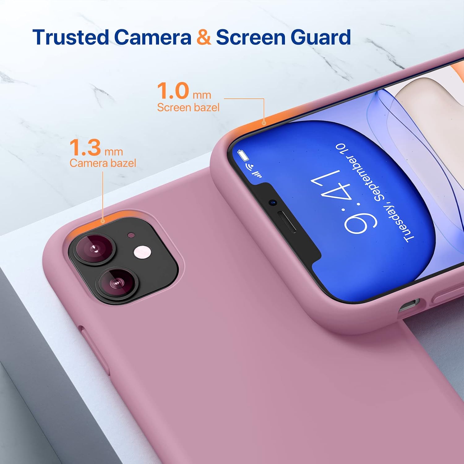 61dOUxZ9V8L._AC_SL1500_ Miracase Designed for iPhone 11 Phone Case, with Screen Protector, Liquid Silicone Gel Rubber Drop Protection Shockproof Cover Phone Case for iPhone 11, Blackcurrant