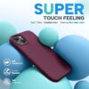 Miracase Designed for iPhone 13 Case, [Soft Anti-Scratch Microfiber Lining], Shockproof Liquid Silicone Rubber Phone Case Cover for 13 6.1 inch, Wine Red