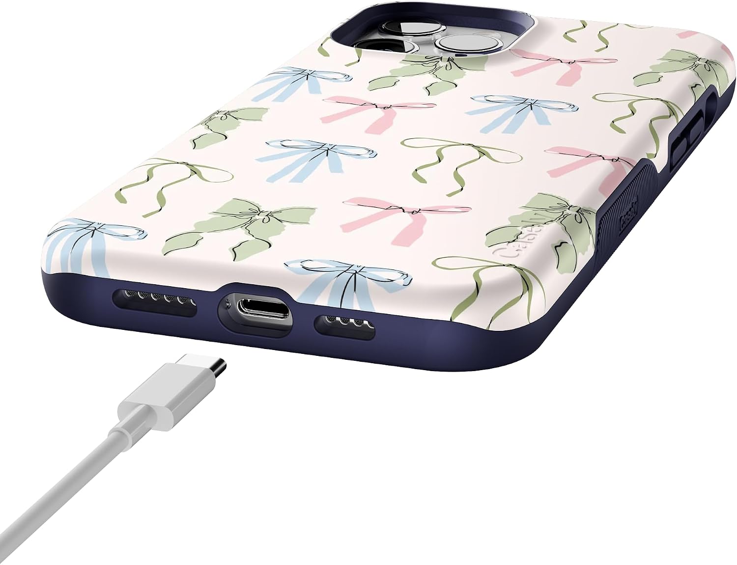 61djBqmjz8L._AC_SL1500_ Casely iPhone 12 Pro Max Case | Whimsy Girlie | Pastel Bows | Bold Protective Design | Compatible with MagSafe