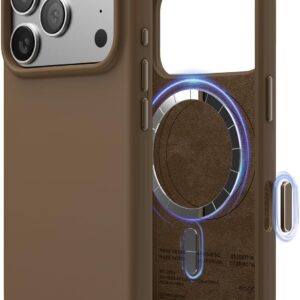 61dxolo28eL._AC_SL1500_ elago for iPhone 17 Pro Case, Premium Magnetic Silicone Case, Compatible with MagSafe, Liquid Silicone Material, Protective Cover, Shockproof, Slim Phone, 6.3 inch (Brown)