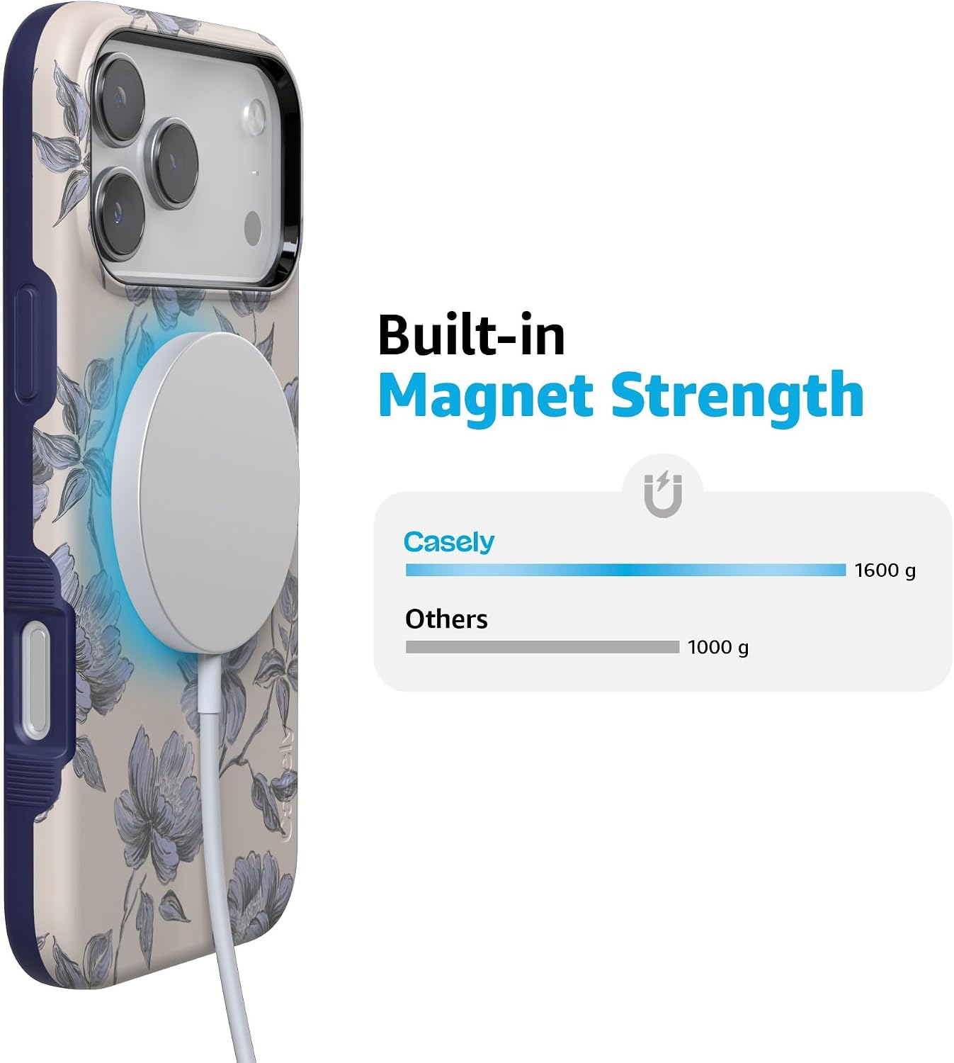 61eHhLEix6L._AC_SL1500_ Casely iPhone 17 Pro Max Case | Ink & Iris | Vintage Floral | Bold Protective Design | Compatible with MagSafe