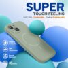 Miracase Compatible with iPhone 15 Case, [Soft Anti-Scratch Microfiber Lining], Liquid Silicone Case Gel Rubber Shockproof Drop Protection Phone Case for iPhone 15, Patina Green