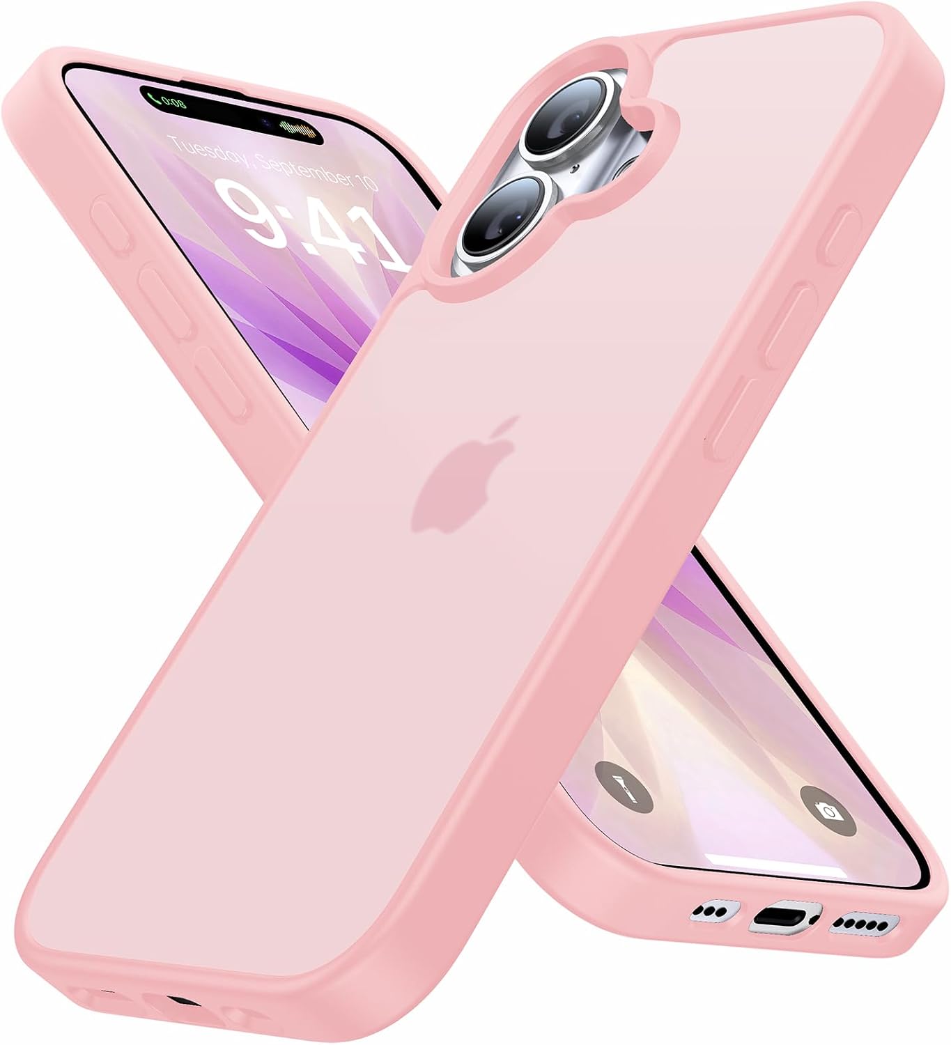 Eastinbox for iPhone 17 Case [16FT Military Grade Shockproof], Anti-Slip Anti-Scratch, Slim Translucent Frosted Matte Phone Cover, Case for i Phone17 6.3", Pink