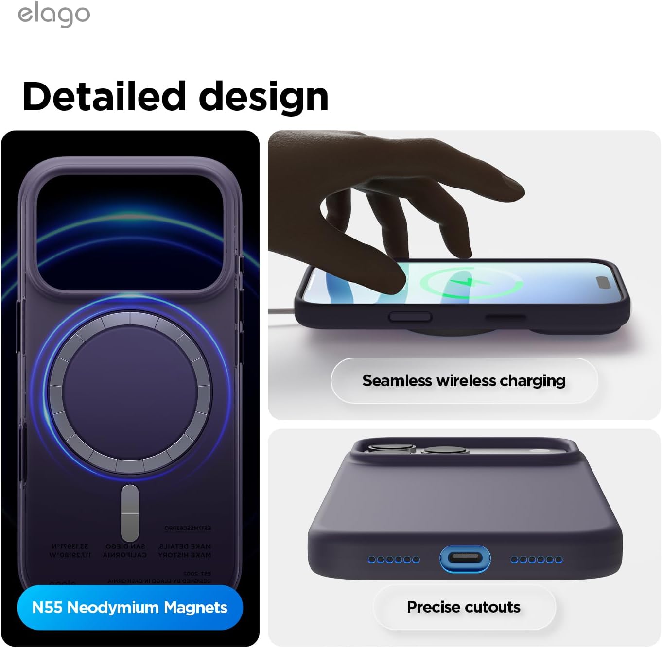 61f4L66OTWL._AC_SL1500_ elago for iPhone 17 Pro Max Case, Premium Magnetic Silicone Case, Compatible with MagSafe, Liquid Silicone Material, Protective Cover, Shockproof, Slim Phone, 6.9 inch (Deep Purple)