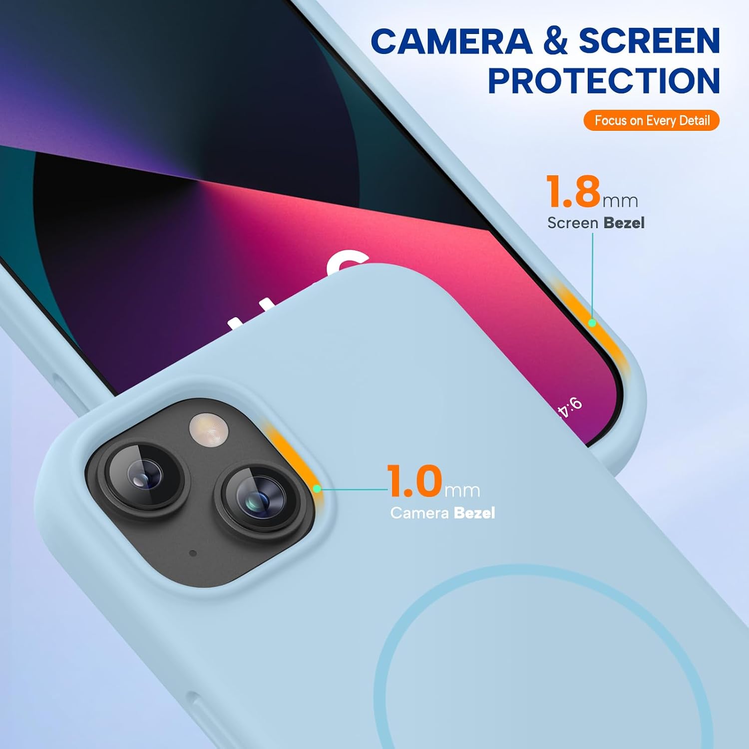 Miracase Designed for iPhone 13 Case, [Soft Anti-Scratch Microfiber Lining], Shockproof Liquid Silicone Rubber Phone Case Cover for 13 6.1 inch, Clove Purple