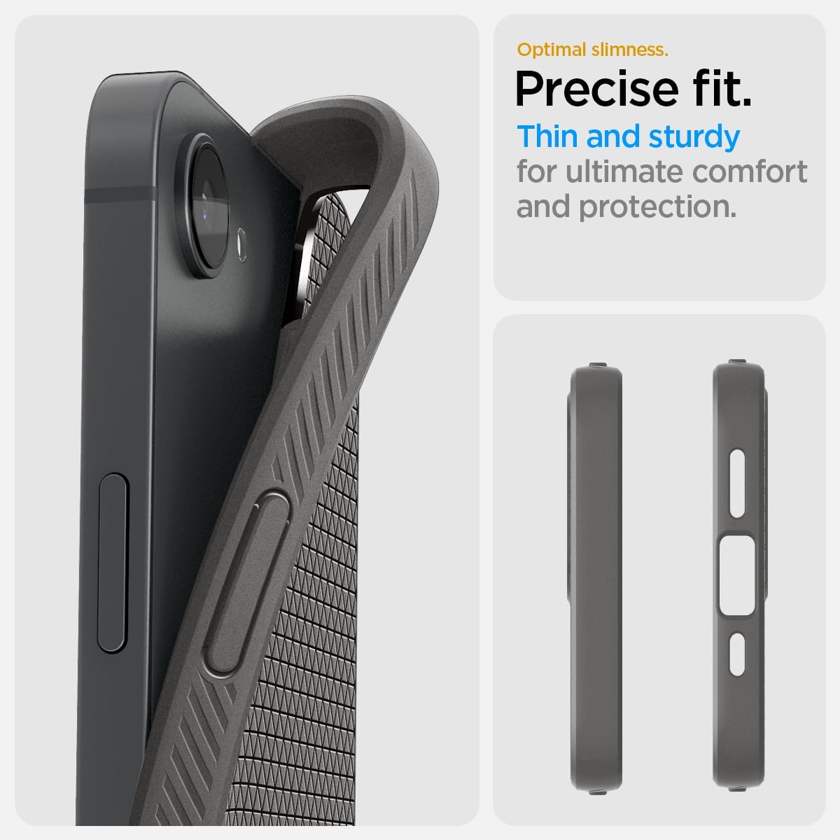 Spigen for iPhone 17e / 16e Case, Liquid Air [Military-Grade Protection] - Marble Gray | Military-Grade Protection
