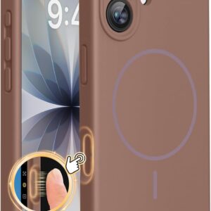 Miracase Magnetic for iPhone 17 Case, Compatible with MagSafe, Integrated Silicone Camera Control Cover, 3.0mm Thicken Shockproof Drop Protection Phone Case for 17,Chocolate