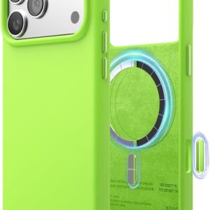 elago for iPhone 17 Pro Max Case, Premium Magnetic Silicone Case, Compatible with MagSafe, Liquid Silicone Material, Protective Cover, Shockproof, Slim Phone, 6.9 inch (Lime Green)