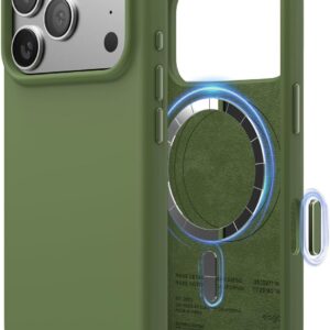 61gPUdAHGdL._AC_SL1500_ elago for iPhone 17 Pro Case, Premium Magnetic Silicone Case, Compatible with MagSafe, Liquid Silicone Material, Protective Cover, Shockproof, Slim Phone, 6.3 inch (Cedar Green)