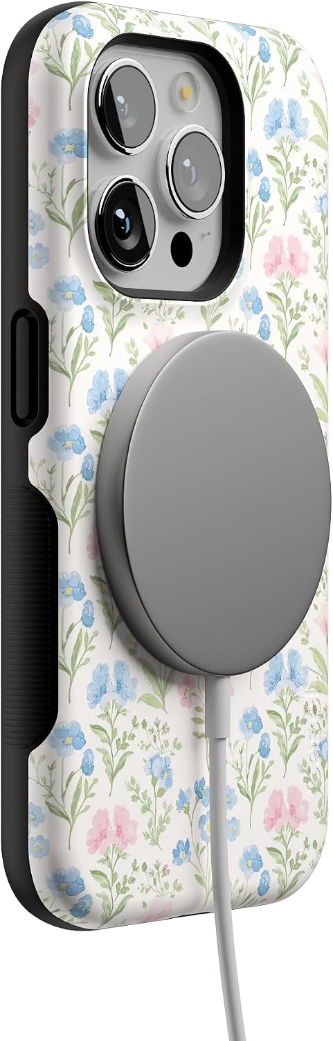 61gipNlitjL._AC_SL1500_ Casely iPhone 15 Pro Case | Sunday Best | Pastel Garden | Bold Protective Design | MagSafe Compatible Design