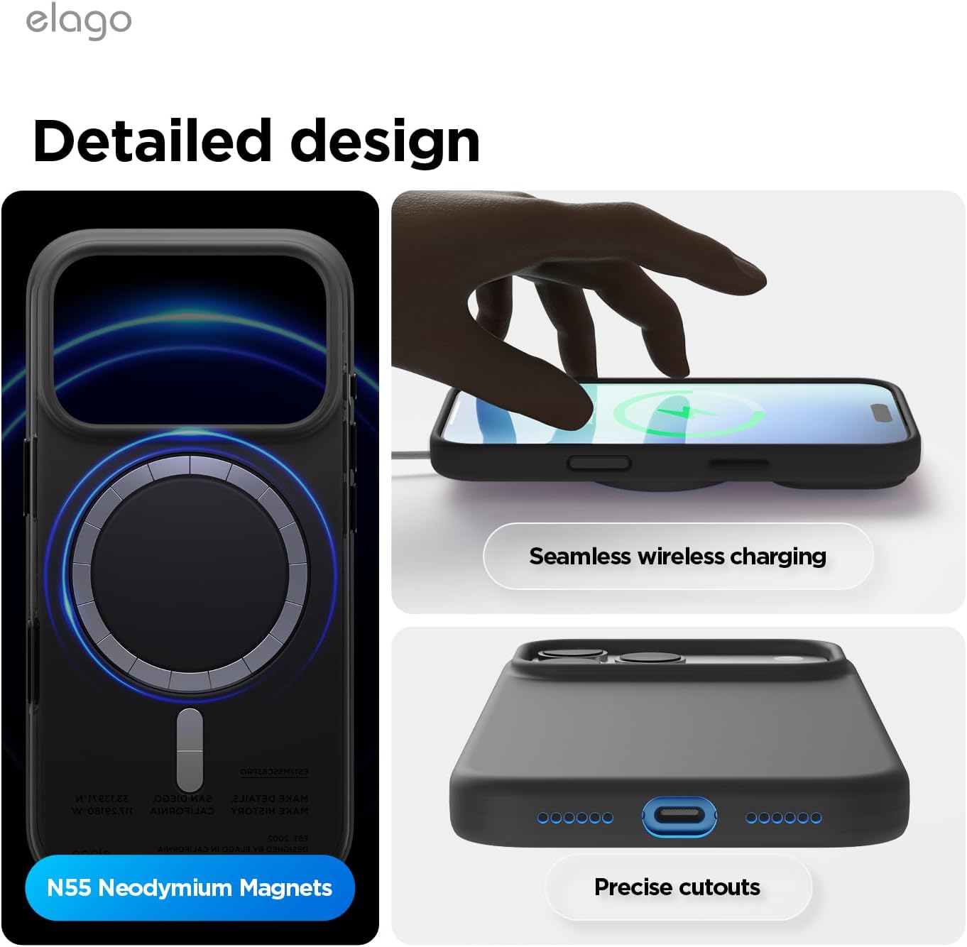 elago for iPhone 17 Pro Max Case, Premium Magnetic Silicone Case, Compatible with MagSafe, Liquid Silicone Material, Protective Cover, Shockproof, Slim Phone, 6.9 inch (Black)