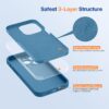Miracase Designed for iPhone 14 Pro Case, [Upgraded Camera Protection], Shockproof Liquid Silicone Rubber Phone Case Cover for 14 Pro 6.1 inch, Capri Blue