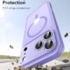 61hYlIImHL._AC_SL1500_ ESR for iPhone 17 Pro Case, Camera Control Cover, Compatible with MagSafe, Shockproof Military-Grade Protection, Magnetic Phone Case for iPhone 17 Pro, Classic Hybrid Case, Frosted Purple