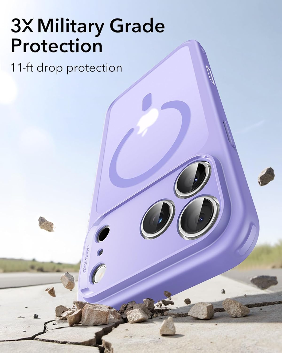 61hYlIImHL._AC_SL1500_ ESR for iPhone 17 Pro Case, Camera Control Cover, Compatible with MagSafe, Shockproof Military-Grade Protection, Magnetic Phone Case for iPhone 17 Pro, Classic Hybrid Case, Frosted Purple