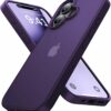 Eastinbox for iPhone 16 Case [16FT Military Grade Shockproof], Anti-Slip Anti-Scratch, Slim Translucent Frosted Matte Protective Cover, i Phone 16 Phone Case 6.1", Purple