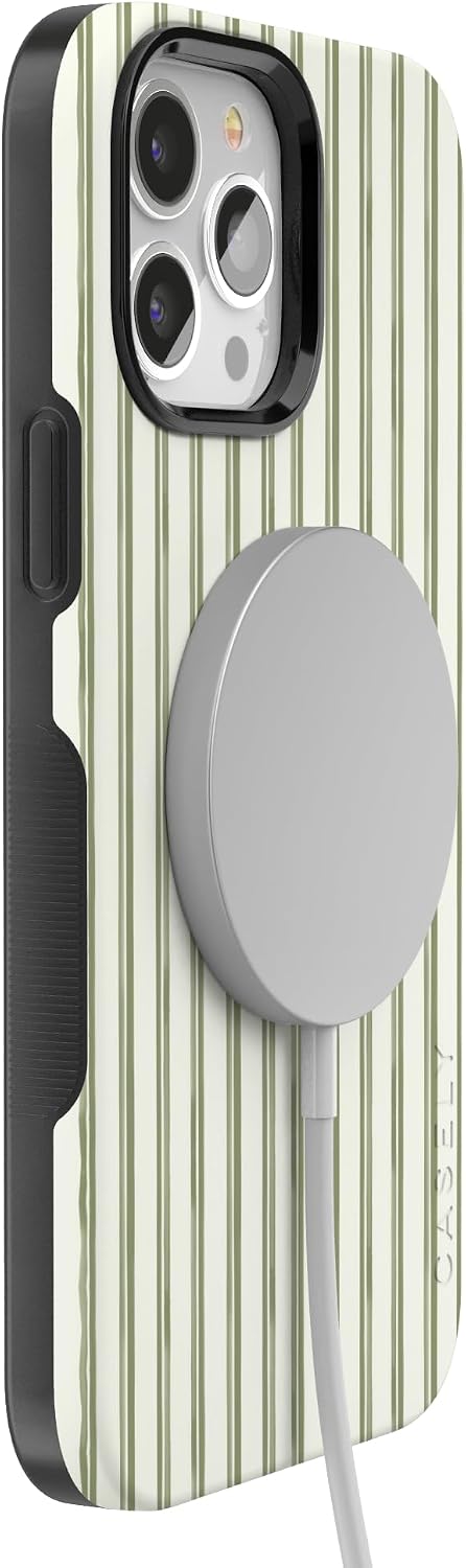 61iLbDLfMZL._AC_SL1500_ Casely iPhone 13 Pro Max Case | Linen Stripe | The Boyfriend Collection | Bold Protective Design | Compatible with MagSafe