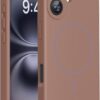 Miracase Compatible with iPhone 16 Case, [Soft Anti-Scratch Microfiber Lining], Compatible with MagSafe, Liquid Silicone Case Shockproof Drop Protection Phone Case for 16,Chocolate