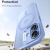 61igk56ilRL._AC_SL1500_ ESR for iPhone 17 Case, Camera Control Cover, Compatible with MagSafe, Shockproof Military-Grade Protection, Magnetic Phone Case for iPhone 17, Classic Hybrid Case, Frosted Light Blue