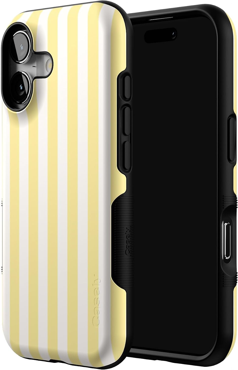 61jIMTj9V5L._AC_SL1500_ Casely iPhone 17 Case | Butter Yellow Stripes | Sunday Best | Bold Protective Design | Compatible with MagSafe