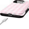 Casely iPhone 13 Pro Case | Sunday Best | Pink Gingham | Bold Protective Design | Compatible with MagSafe