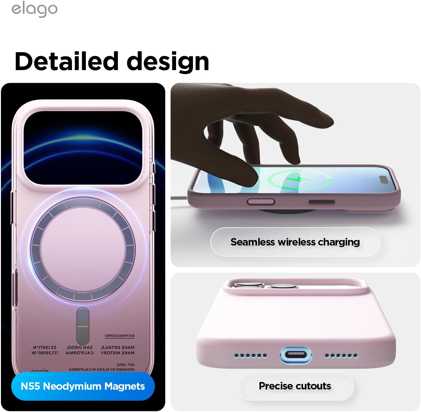 61kaqNdf03L._AC_SL1500_ elago for iPhone 17 Pro Max Case, Premium Magnetic Silicone Case, Compatible with MagSafe, Liquid Silicone Material, Protective Cover, Shockproof, Slim Phone, 6.9 inch (Light Lilac)