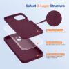 Miracase Designed for iPhone 14 Case,[Upgraded Enhanced Camera Protection],Shockproof Liquid Silicone Case with Microfiber Lining, 6.1 inch, Wine Red