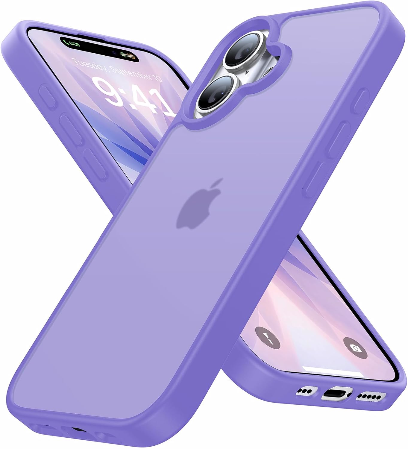 Eastinbox for iPhone 17 Case [16FT Military Grade Shockproof], Anti-Slip Anti-Scratch, Slim Translucent Frosted Matte Phone Cover, Case for i Phone17 6.3", Lightpurple