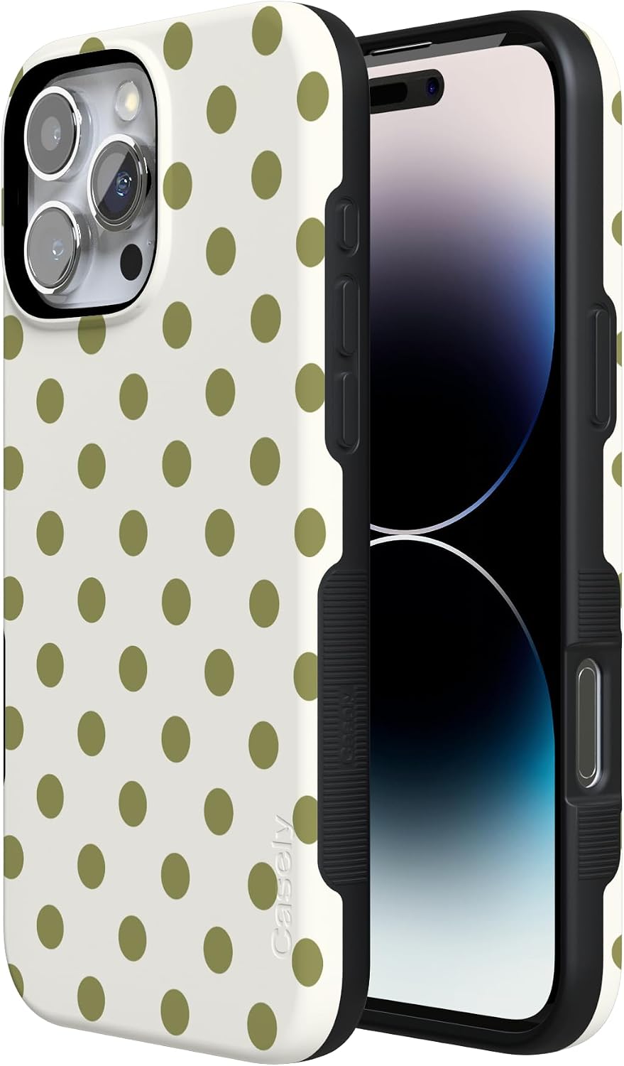61lMvdcL1dL._AC_SL1500_ Casely iPhone 16 Pro Case | Spotted in SoHo | Green Polka Dot | Bold Protective Design | Compatible with MagSafe
