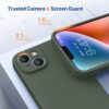 Miracase Designed for iPhone 14 Case,[Upgraded Enhanced Camera Protection],Shockproof Liquid Silicone Case with Microfiber Lining, 6.1 inch,Dark Green