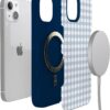 61leE-cpzbL._AC_SL1500_ Casely iPhone 13 Mini Case | Pastel Picnic | Blue Gingham | Bold Protective Design | Compatible with MagSafe