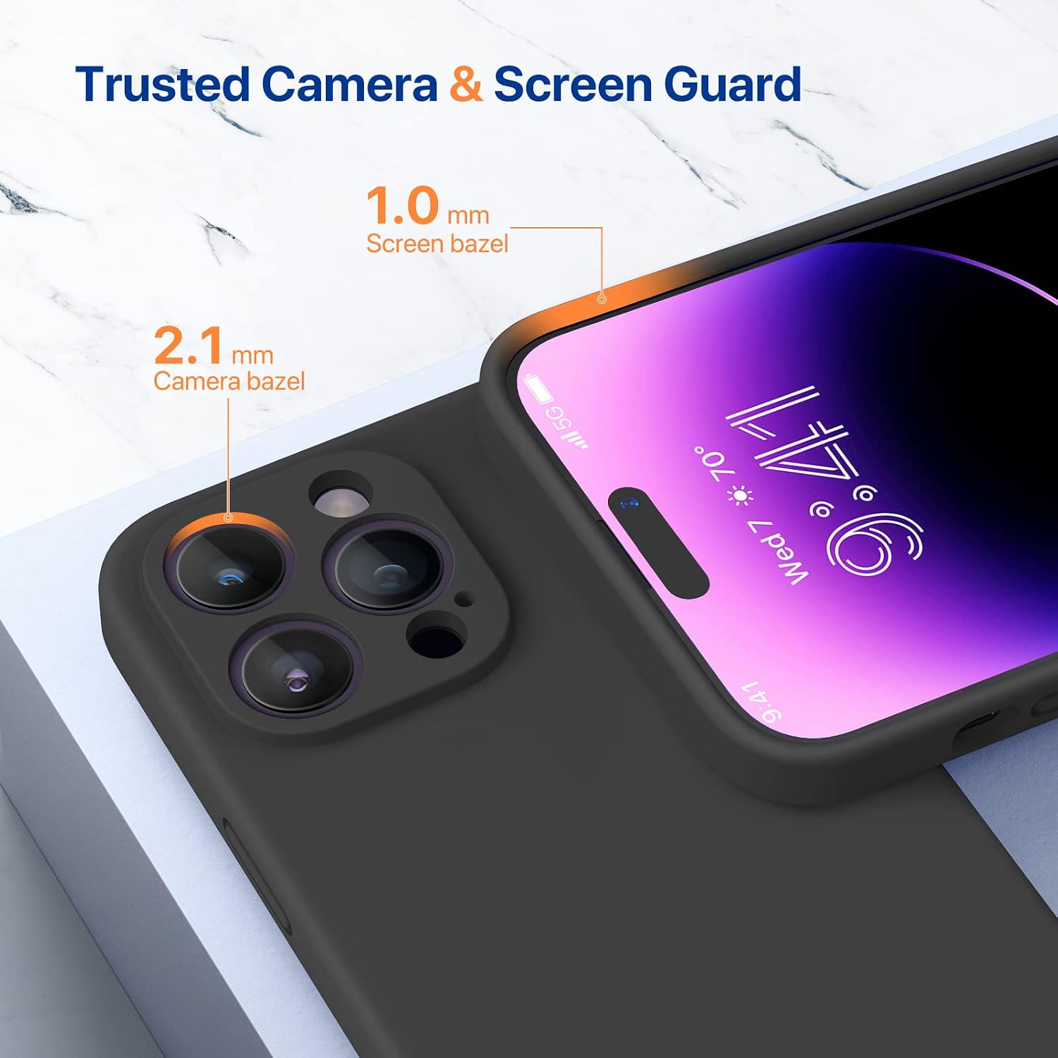 Miracase Designed for iPhone 14 Pro Case, Compatible with Magsafe, Shockproof Liquid Silicone Rubber Phone Case Cover for 14 Pro 6.1 inch, Black Magnetic