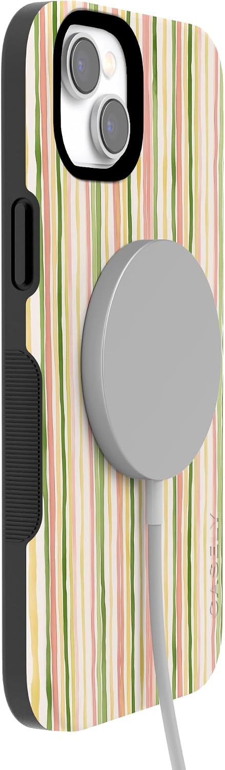61lmck8bHCL._AC_SL1500_ Casely iPhone 14 Case | Sweet Stripes | Rainbow Pastel | Bold Protective Design | Compatible with MagSafe