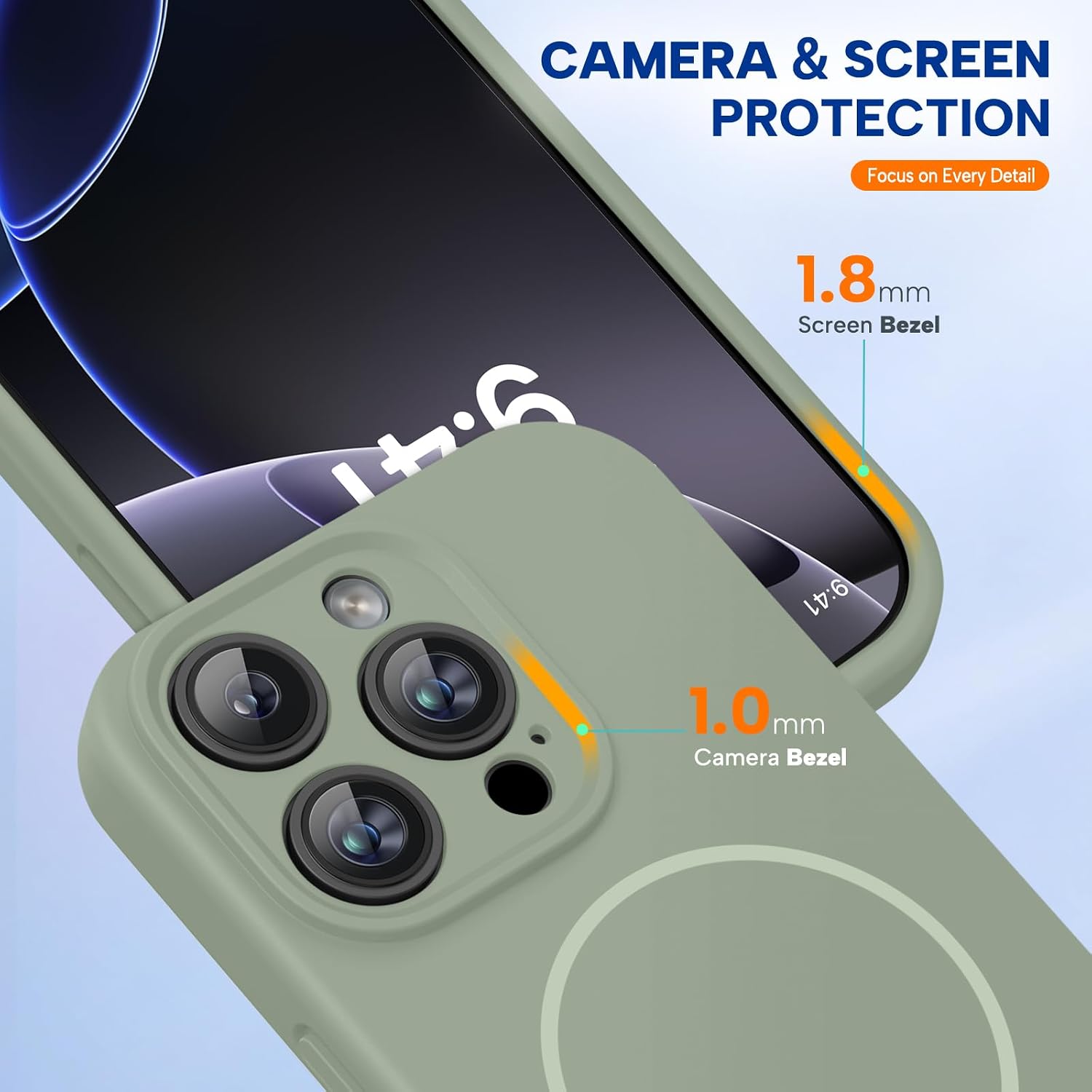 Miracase Magnetic for iPhone 16 Pro Max Case, [Soft Anti-Scratch Microfiber Lining], Compatible with MagSafe, Liquid Silicone Case Shockproof Drop Protection Phone Case for 16 ProMax,Patina Green
