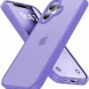 Eastinbox for iPhone 16 Case [16FT Military Grade Shockproof], Anti-Slip Anti-Scratch, Slim Translucent Frosted Matte Protective Cover, i Phone 16 Phone Case 6.1", Lightpurple