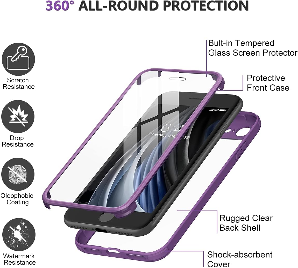 61mJLYRnqsS._AC_SL1200_ Miracase Crossbody Phone Lanyard Cases, Clip and Go Strap for iPhone SE, Adjustable Crossbody Cell Belt with Zippered Pouch, Neck Shoulder Cell Lanyard for Women, Purple