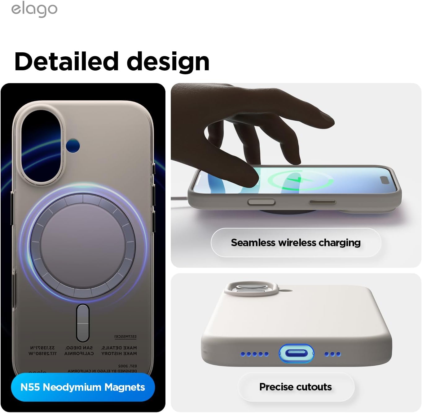 elago for iPhone 17 Case, Premium Magnetic Silicone Case, Compatible with MagSafe, Liquid Silicone Material, Protective Cover, Shockproof, Slim Phone, 6.3 inch (Stone)