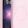 Miracase Magnetic for iPhone 17e Case & iPhone 16e Case, [Soft Anti-Scratch Microfiber Lining], Compatible with MagSafe, Silicone Shockproof Protection Phone Case for iPhone 17e/16e, Sand Pink