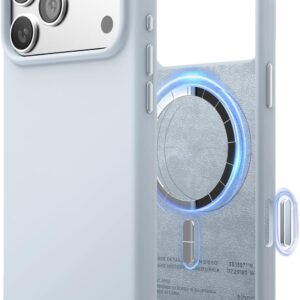 61nWsslOkSL._AC_SL1500_ elago for iPhone 17 Pro Max Case, Premium Magnetic Silicone Case, Compatible with MagSafe, Liquid Silicone Material, Protective Cover, Shockproof, Slim Phone, 6.9 inch (Light Blue)
