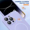 Miracase Magnetic for iPhone 14 Pro Max Case, [Soft Anti-Scratch Microfiber Lining], Compatible with MagSafe, Silicone Shockproof Protection Phone Case for iPhone 14 Pro Max,Light Purple