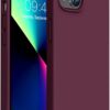 Miracase Designed for iPhone 13 Case, [Soft Anti-Scratch Microfiber Lining], Shockproof Liquid Silicone Rubber Phone Case Cover for 13 6.1 inch, Wine Red