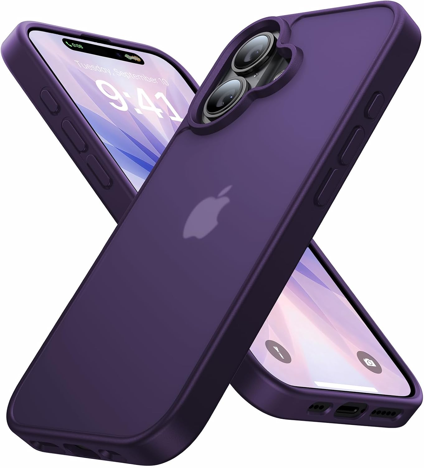 Eastinbox for iPhone 17 Case [16FT Military Grade Shockproof], Anti-Slip Anti-Scratch, Slim Translucent Frosted Matte Phone Cover, Case for i Phone17 6.3", Purple