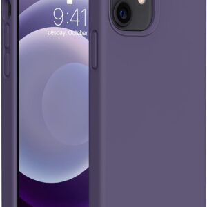Miracase Compatible with iPhone 12 Case and iPhone 12 Pro Case, Liquid Silicone Gel Rubber Full Body Protection Shockproof Drop Protection Phone Case for iPhone 12/12 Pro 6.1 inch, Dark Purple