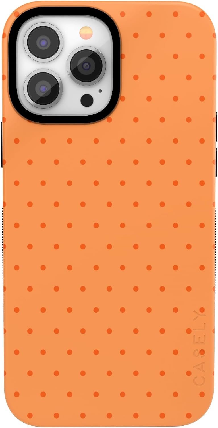61pvikr2OBL._AC_SL1500_ Casely iPhone 13 Pro Case | On the Dot | Orange Polka Dot | Bold Protective Design | Compatible with MagSafe