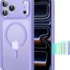 61q3ghSKKsL._AC_SL1500_ ESR for iPhone 17 Pro Case, Camera Control Cover, Compatible with MagSafe, Shockproof Military-Grade Protection, Magnetic Phone Case for iPhone 17 Pro, Classic Hybrid Case, Frosted Purple