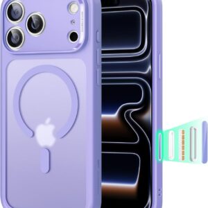 ESR for iPhone 17 Pro Max Case, Camera Control Cover, Compatible with MagSafe, Shockproof Military-Grade Protection, Magnetic Phone Case for iPhone 17 Pro Max, Classic Hybrid Case, Frosted Purple