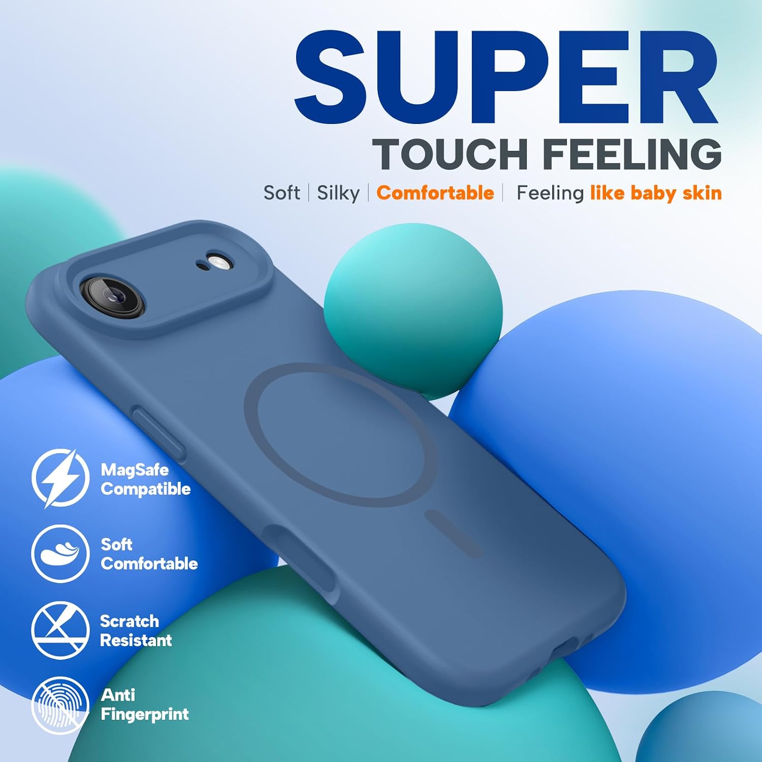 61q4y3Y6X5L._AC_SL1500_ Miracase Magnetic for iPhone Air Case, Compatible with MagSafe, Integrated Silicone Camera Control Cover, 3.0mm Thicken Shockproof Drop Protection Phone Case for 17 Air,Glass Blue